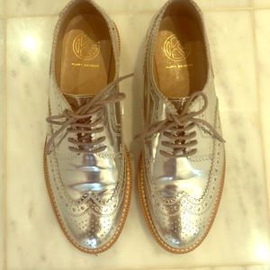 Kurt Geiger Silver Wing tipped oxfords